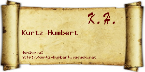 Kurtz Humbert névjegykártya